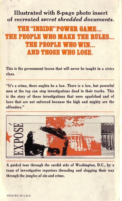 The Washington Conection by Lewis Perdue, Back Cover