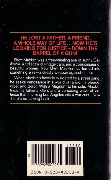 Vigilante 1 by Lewis Perdue, Back Cover